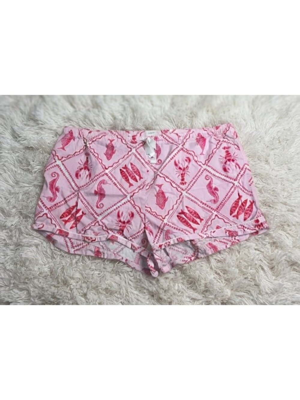 Women's - J. Crew Pink Marine Life Print Pajama Shorts, Size 2X